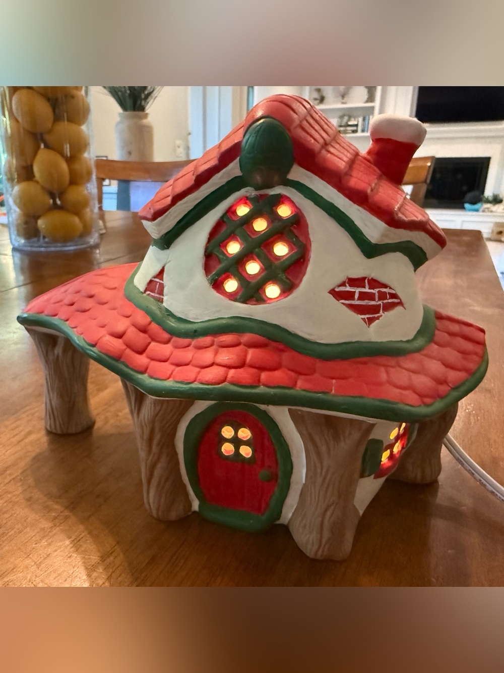 Vintage 1982 Scioto Fairy House Cottage Working Ceramic Light-Up Gingerbread